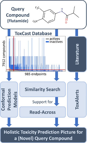 Overview of KnowTox. Combining toxicity information from different sources, the complementary outputs of the KnowTox tool help to generate a holistic toxicity prediction picture for a novel query compound (figure taken from Morger, 2020).